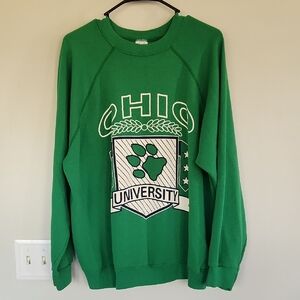 Vintage Green Jostens Ohio University Crewneck Sweatshirt sz 2XL bobcats